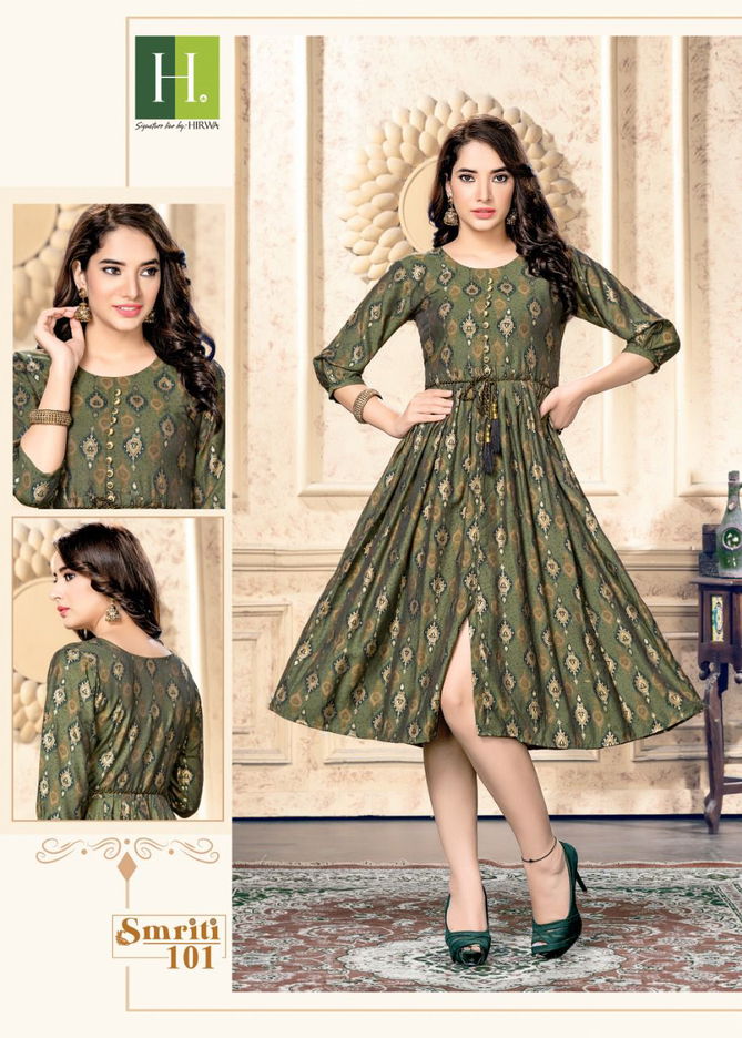 Hirwa Smriti  Ethnic Wear Wholesale Kurti Collection 